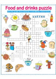 English Worksheet: FOOD AND DRINKS-PUZZLE PART 2! 