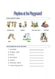 Playtime at the Playground! - ESL worksheet by Dalgi