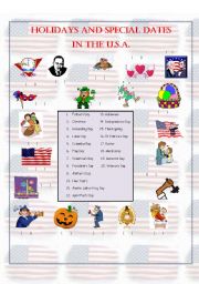 Holidays and Special Dates in the USA - 2 (Matching Activity)