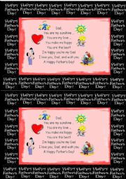 English Worksheet: Fathers Day Card