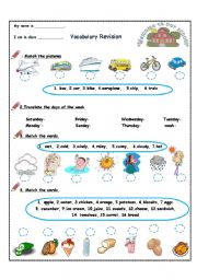 Vocabulary Revision- 4th grade( 4 pages)