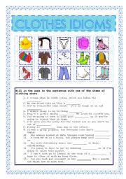 clothes idioms - ESL worksheet by pepelie