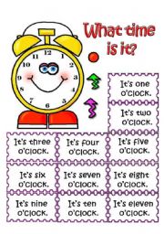English Worksheet: What time is it? Pair work