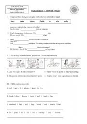 English Worksheet: future will