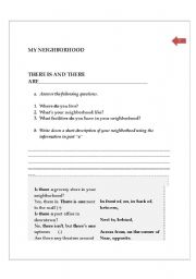 English worksheet: my neighborhood