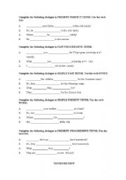 English Worksheet: Tenses Review