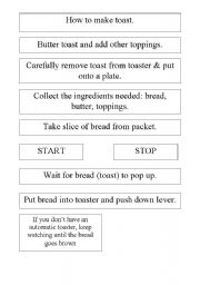 English Worksheet: How to make toast