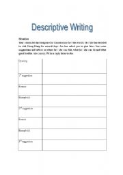 english worksheets descriptive writing