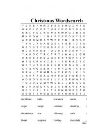 English Worksheet: Christmas word Find