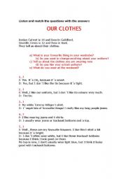 English worksheet: Dialogue about clothes