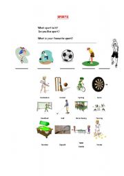 English Worksheet: vocabulary about sports