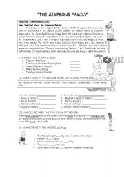 English Worksheet: THE SIMPONS FAMILY