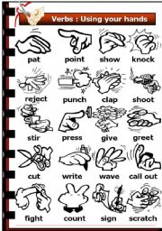 Verbs: Using your hands