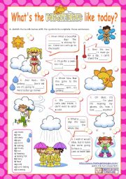 Whats the weather like today?  (1/2) - Vocabulary worksheet for Elementary and Lower Intermediate students