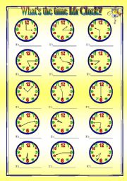 Whats the time Mr Clock? - worksheet