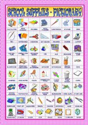 School Supplies, School Subjects English Vocabulary Games and Activities