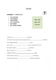 English Worksheet: adverb