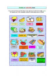 Healthy food - ESL worksheet by susana1974