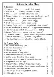 science revision sheet esl worksheet by solygibaly