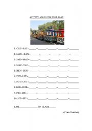 English Worksheet: Add to the word train