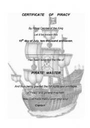 Pirates certificate