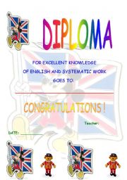 diploma for the English course