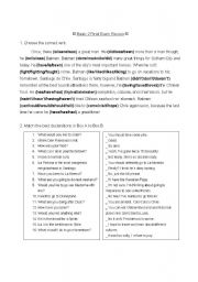English worksheet: Basic Rveview Worksheet
