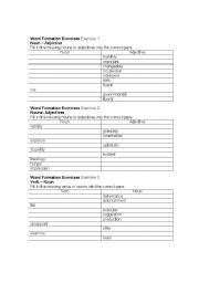 English Worksheet: Word Formation