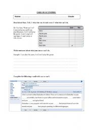 English worksheet: Cant_Can`t
