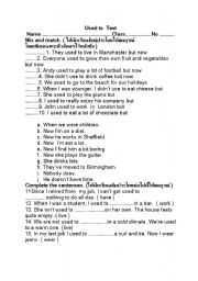 English worksheet: Used to Test