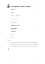 English worksheet: Idiomatic Expressions for Daily Conversation