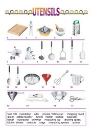 THINGS IN THE KITCHEN PICTIONARY - ESL worksheet by Katiana