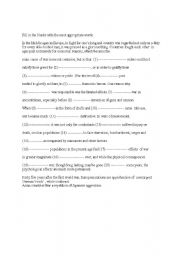 English Worksheet: worksheet cloze passage