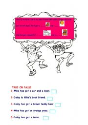 English worksheet: toys and has got/ have got