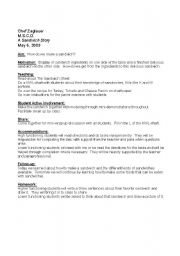 English Worksheet: Sandwich Story