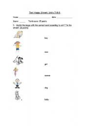English Worksheet: vocabulary about people, cloth and parts of the body