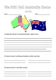 English Worksheet: Quiz about Australia