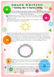 SHAPE WRITING - a fun and creative teaching idea to improve writing skills