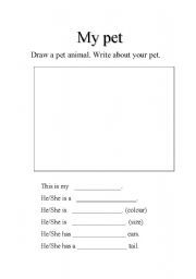 English Worksheet: my pet