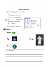 English Worksheet: Directions to my House