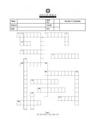 English worksheet: Crossword Puzzle