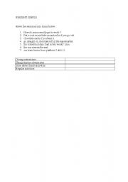 English worksheet: present simple exercise