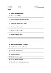 English Worksheet: Review