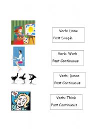 English worksheet: Past Simple and Past Continuous Tense Revision - Game Part 2
