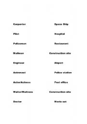 English Worksheet: Connect these jobs!