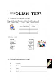 English worksheet: different vocabulary