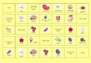 English Worksheet: Boardgame(food and fruit)