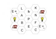 English Worksheet: Hexagon Game