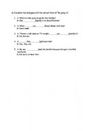 English worksheet: be going to exercise