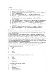 English worksheet: test english